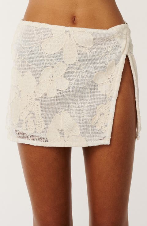 Paraiso Embroidered Mesh Miniskirt