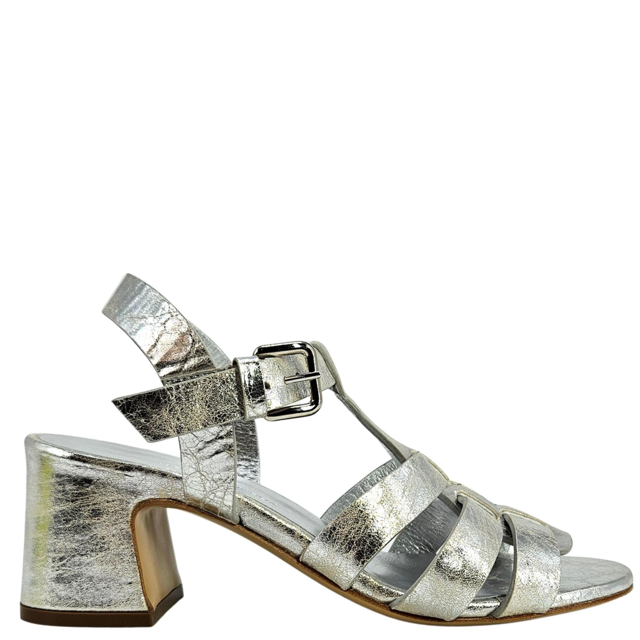 Madison Maison Metallic Gladiator Heel Sandal, Main, color, Silver