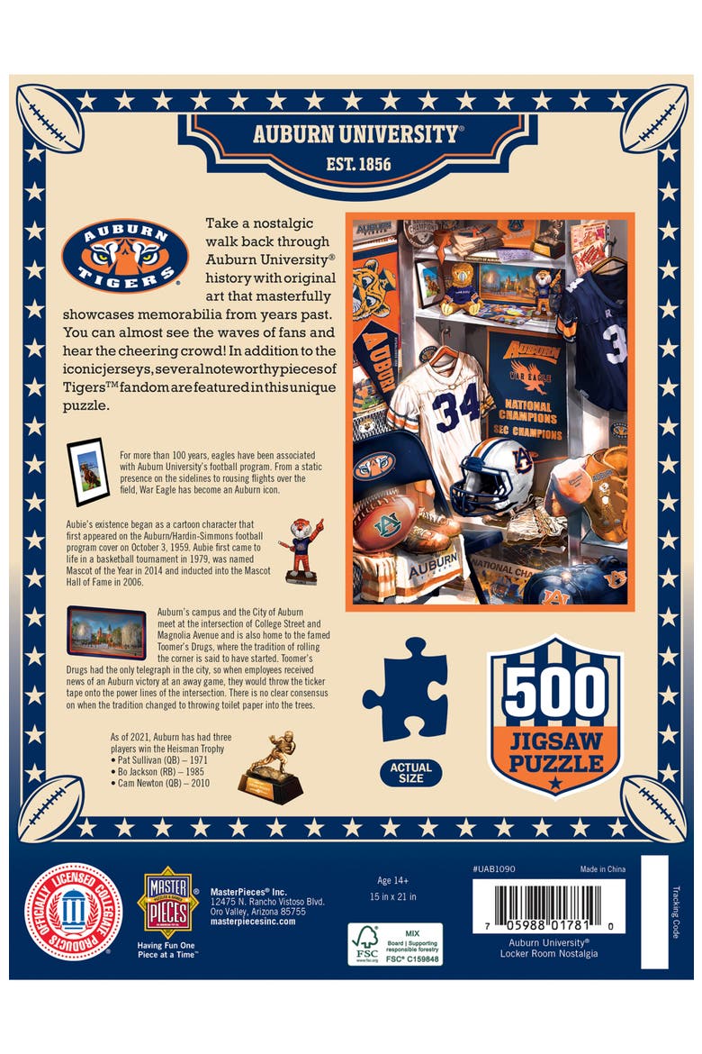 Auburn Tigers Locker Room 500pc Puzzle, Alternate, color, Multicolor