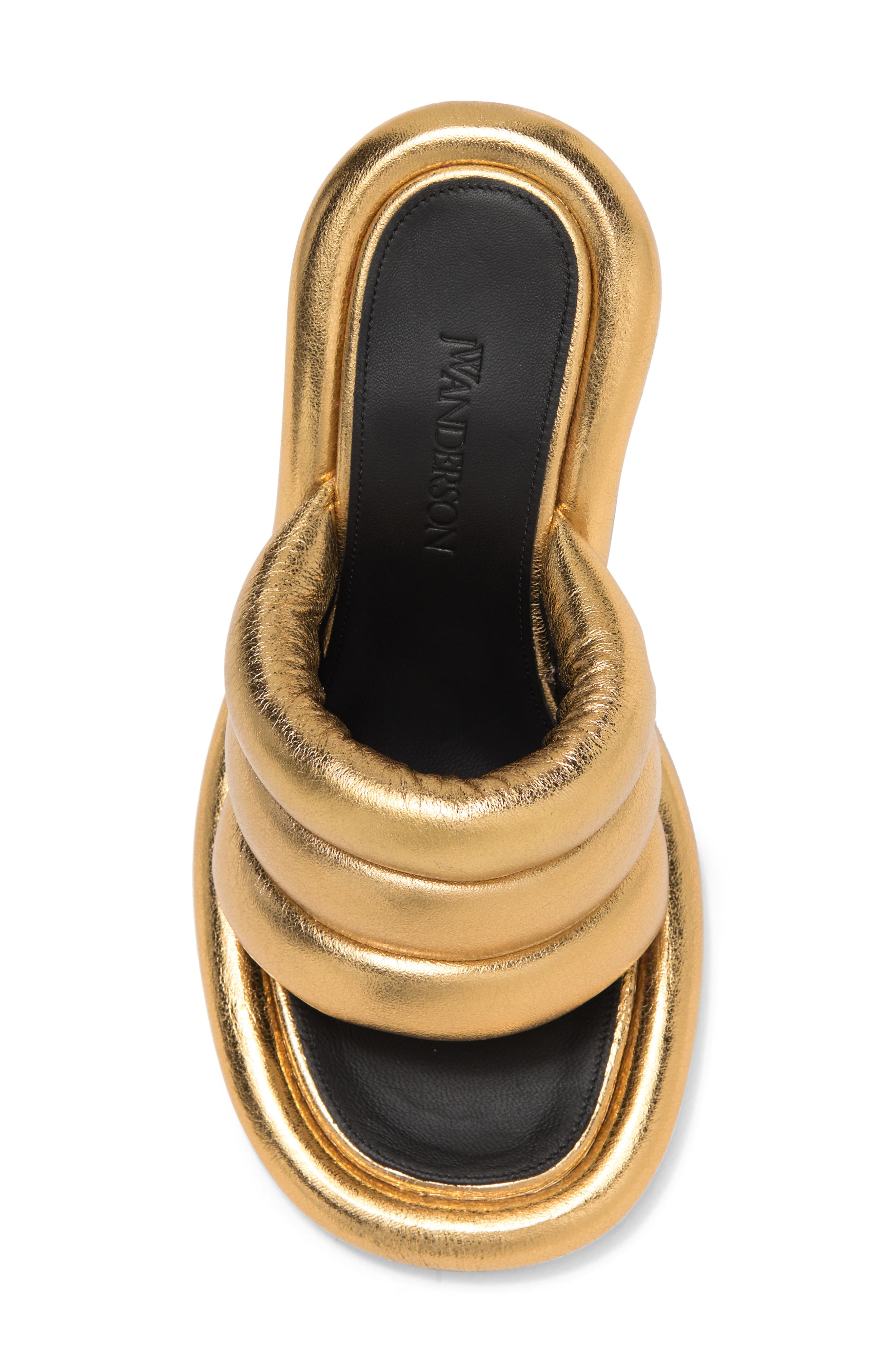 JW Anderson Metallic Quilted Slide Sandal, Alternate, color, 