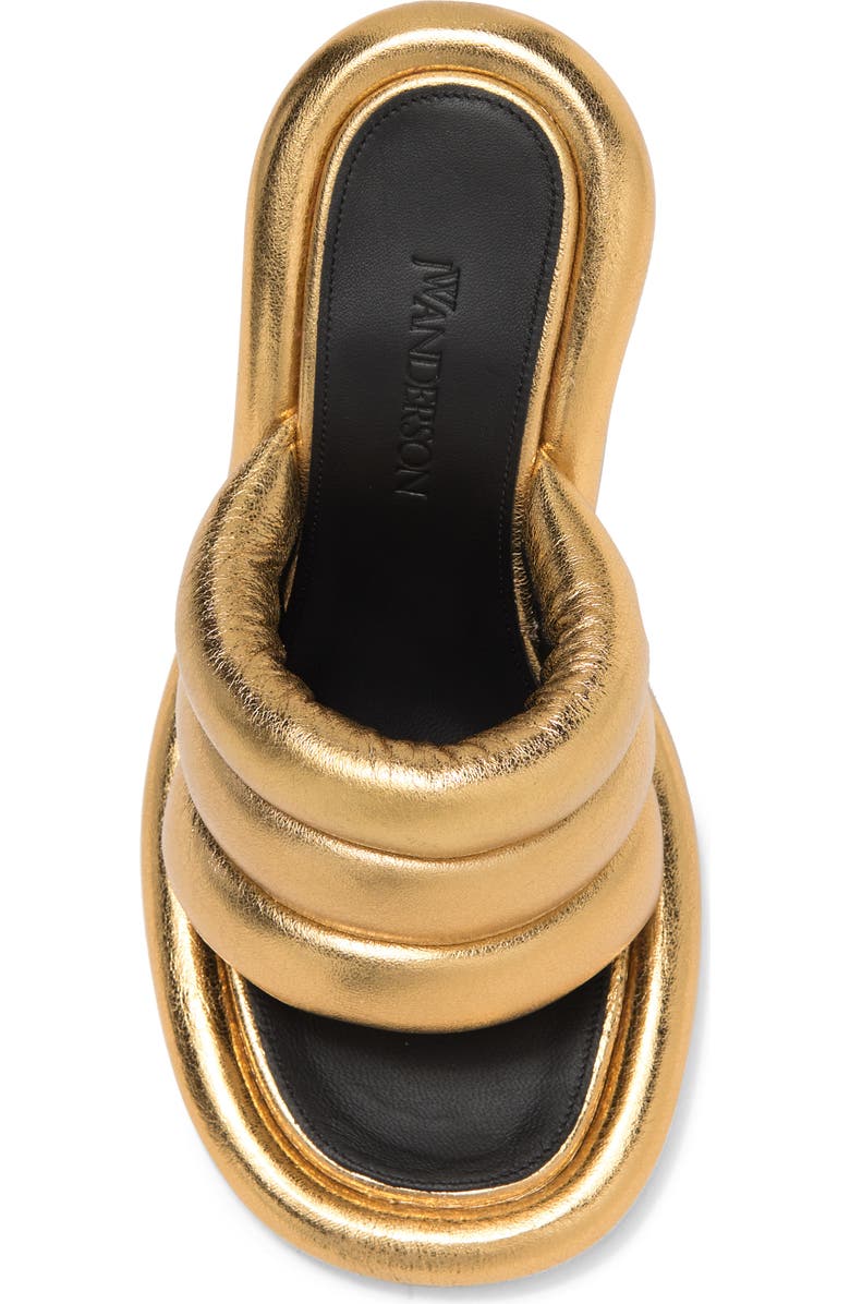 JW Anderson Metallic Quilted Slide Sandal, Alternate, color,