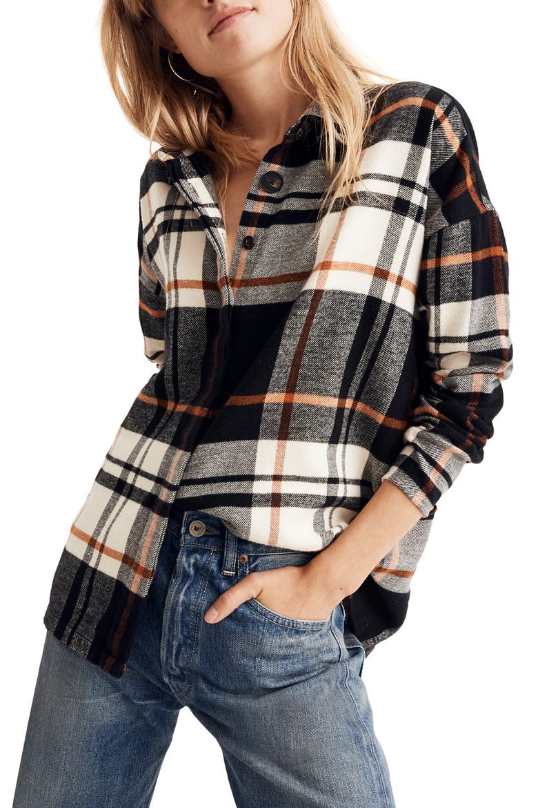 Bromley Flannel Shirt, Main, color, CLASSIC BLACK