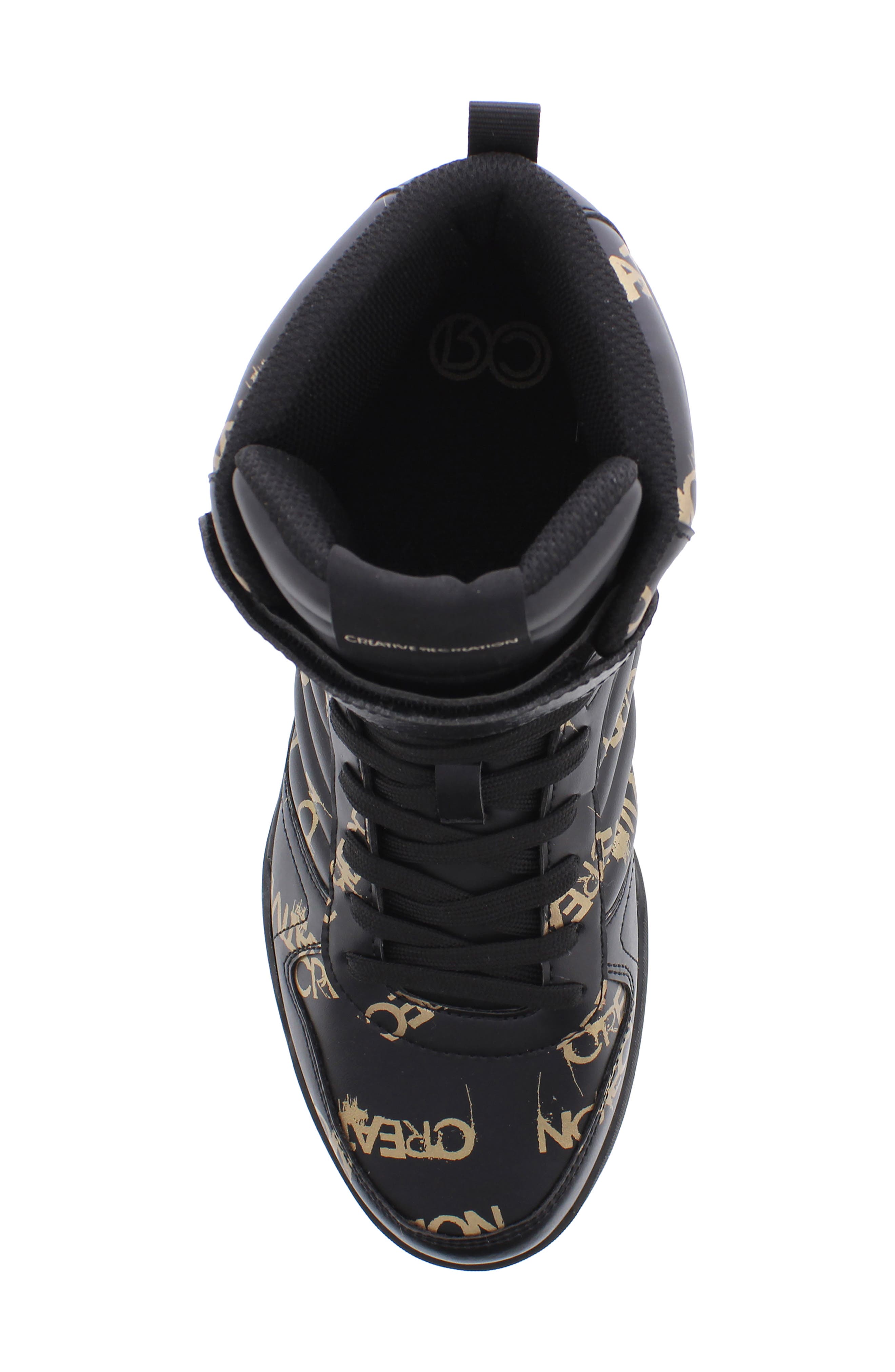 Scotere High Top Sneaker, Alternate, color, BLACK/GOLD