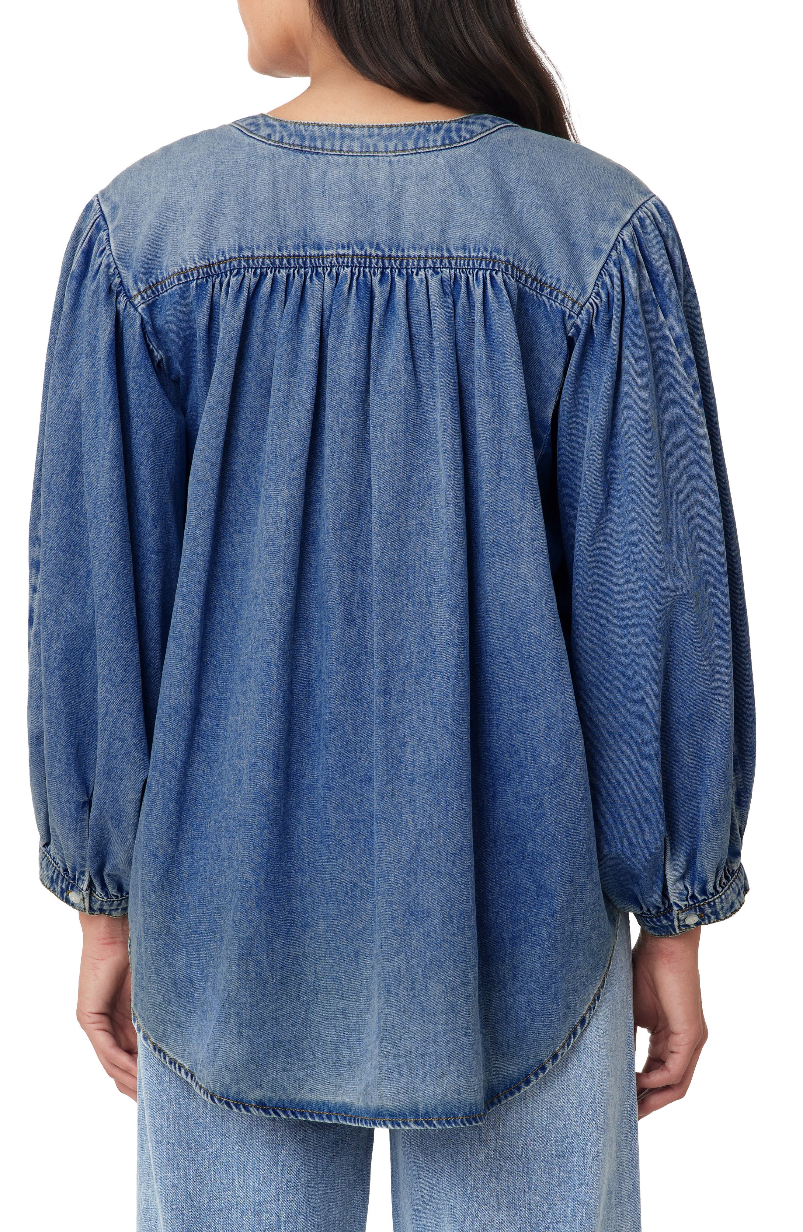 High-Low Denim Shirt - image 2