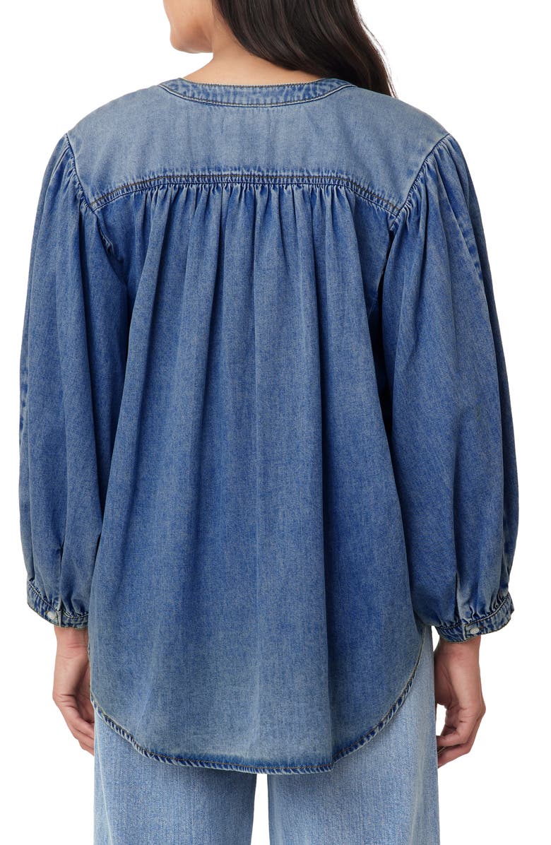 Habitual High-Low Denim Shirt, Alternate, color, Baltic