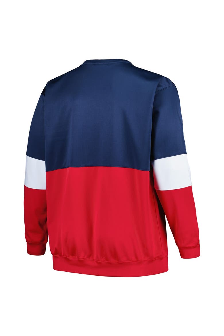 Men's Fanatics Branded Navy/Red New Orleans Pelicans Big & Tall Split Pullover Sweatshirt, Alternate, color, Navy