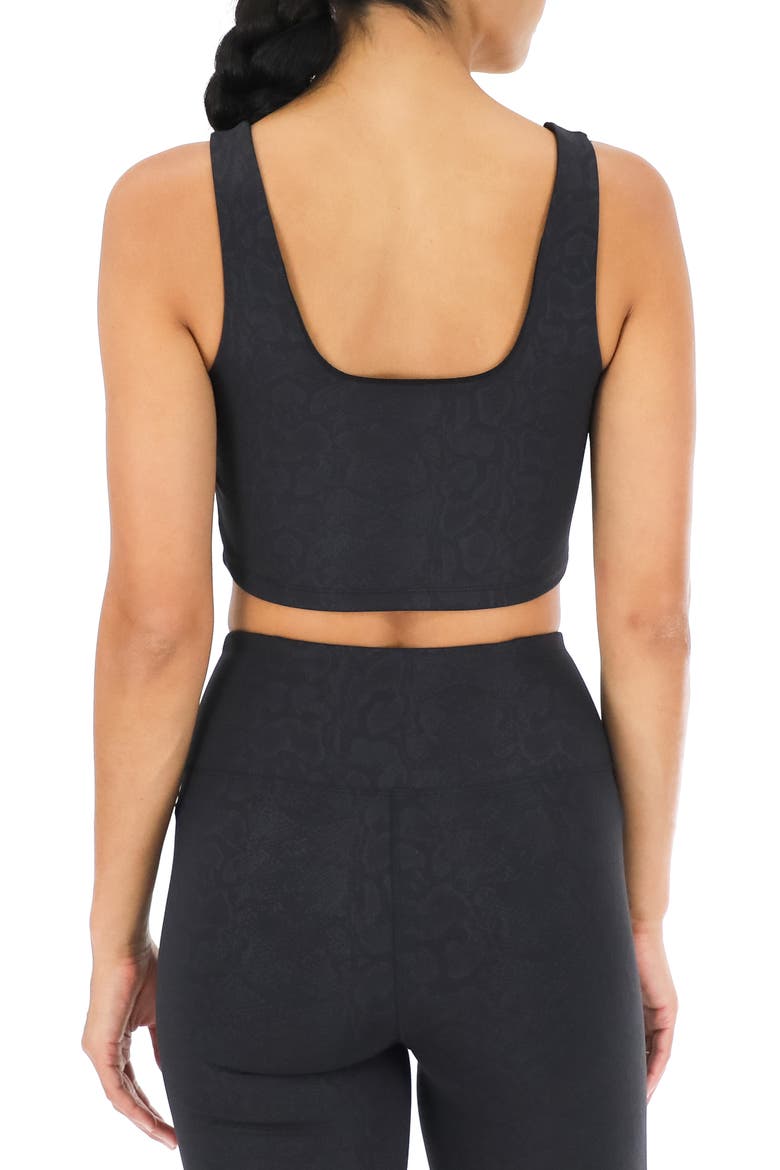 Square Neck Crop Top, Alternate, color, BLACK