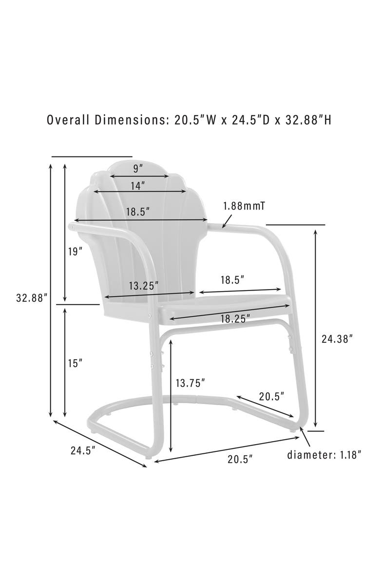 Crosley Radio Tulip Set of 2 Retro Outdoor Chairs, Alternate, color,