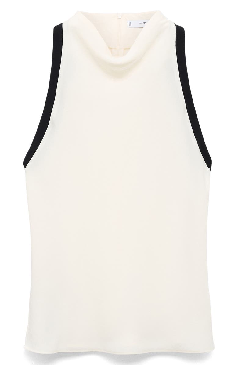 MANGO Drape Collar Sleeveless Top, Main, color, Ecru