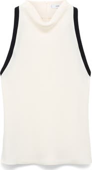MANGO Drape Collar Sleeveless Top