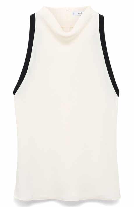 MANGO Drape Collar Sleeveless Top