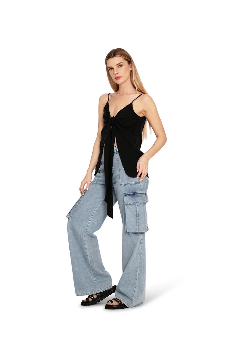 Belle 
Bloom First Class Reversible Tie Top, Alternate, color, Black