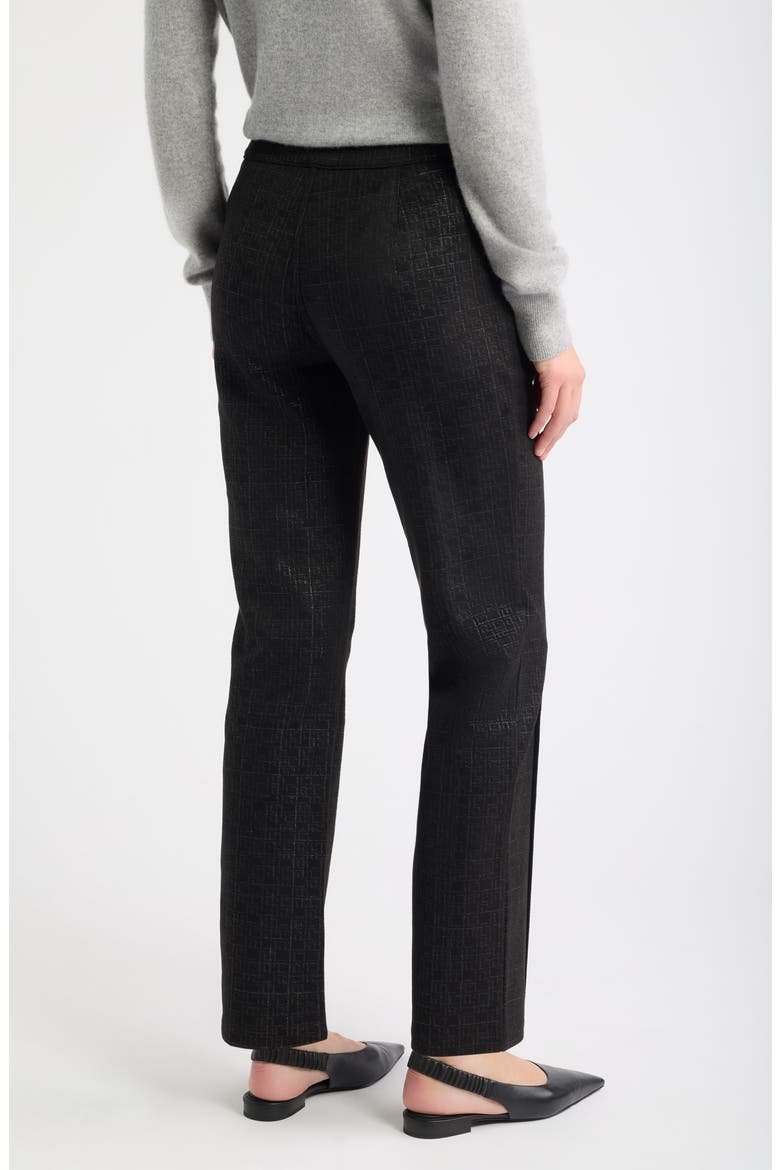 Metallic Geo Faux Suede Straight Fit Pants, Alternate, color, BLACK