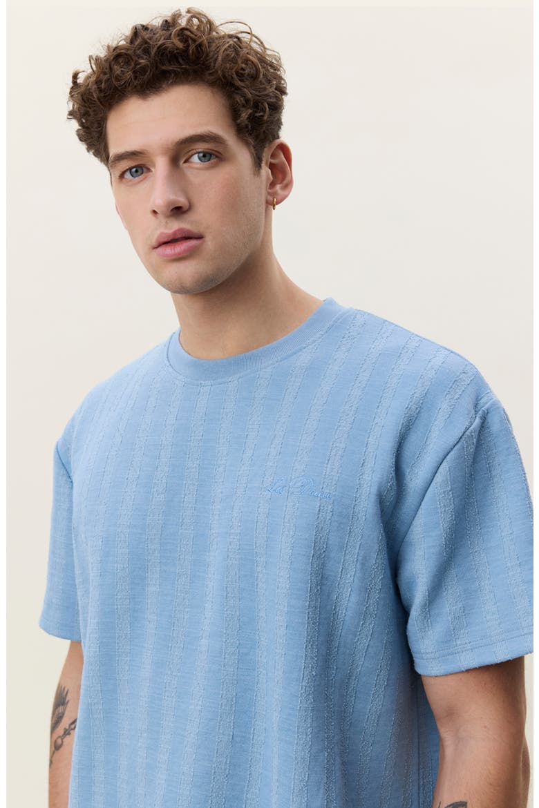 Stripe Jacquard T-Shirt, Alternate, color, FADED DENIM BLUE