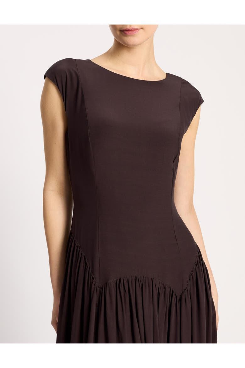 Dipped Drop Waist Maxi Dress, Alternate, color, Chocolate