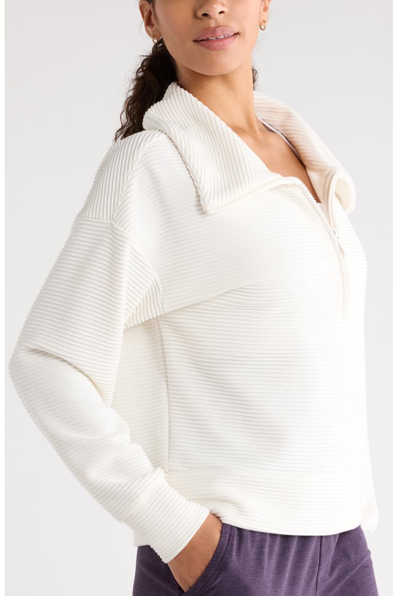 Ottoman Half Zip Pullover, Alternate, color, IVORY EGRET