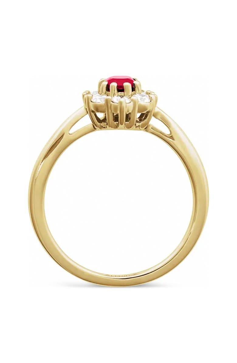 ALLUREZ Oval Lab Ruby & Diamond Halo Ring 14K, Alternate, color, 1Ct/Yellow Gold