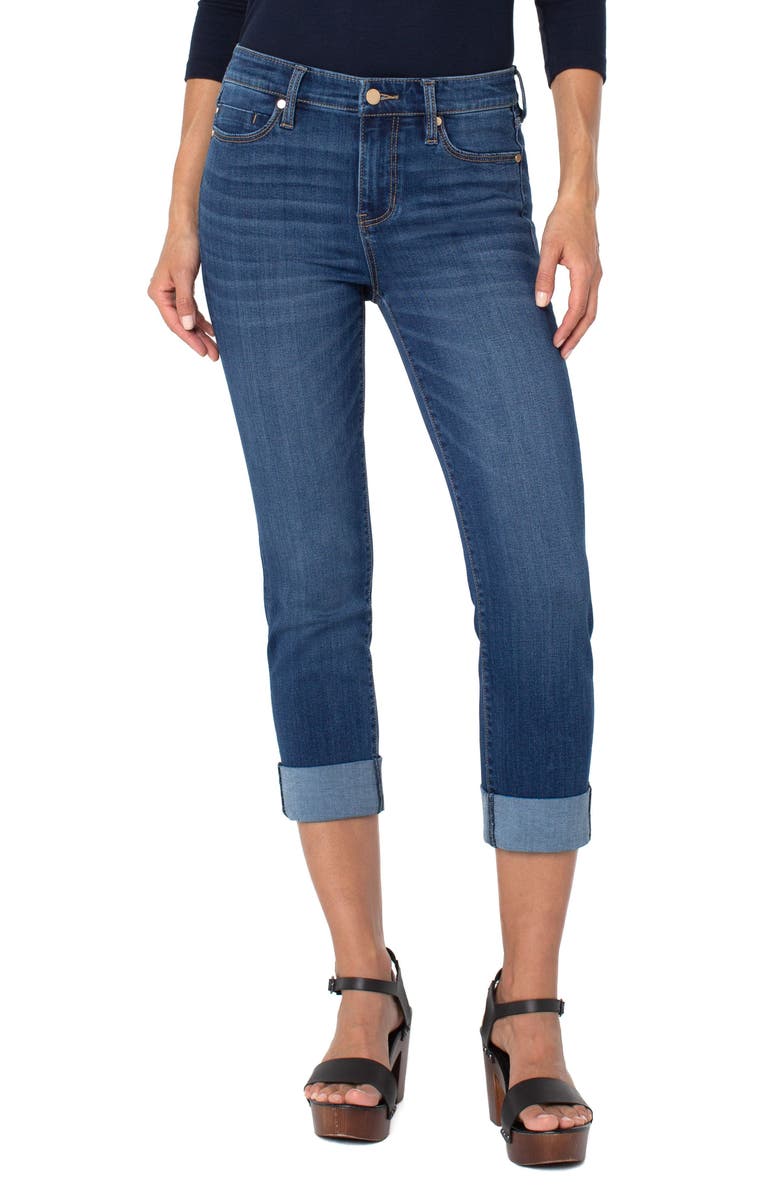 Liverpool Los Angeles Liverpool Wide Cuff Capri Jeans, Main, color, 