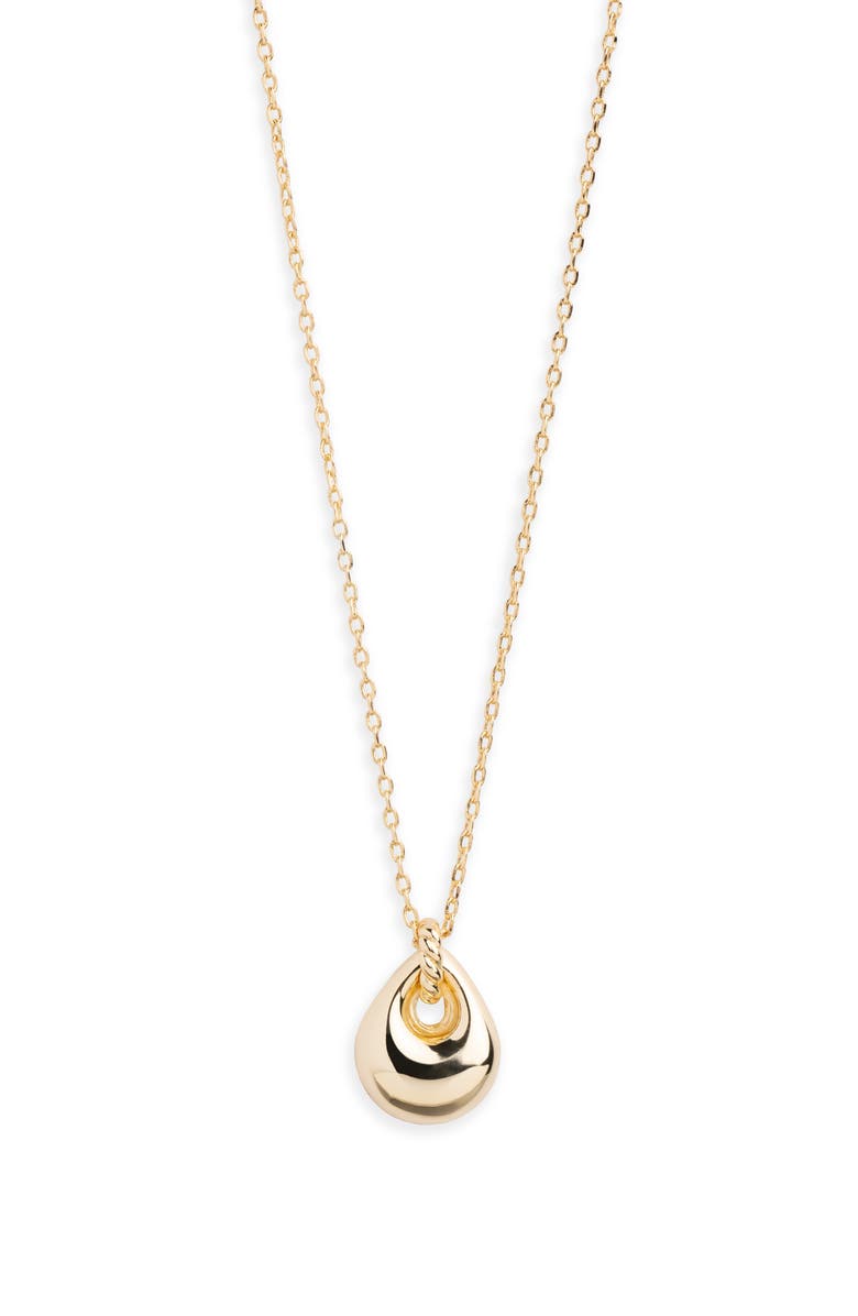 ARGENTO VIVO Mini Puffy Teardrop Pendant Necklace, Main, color, Gold