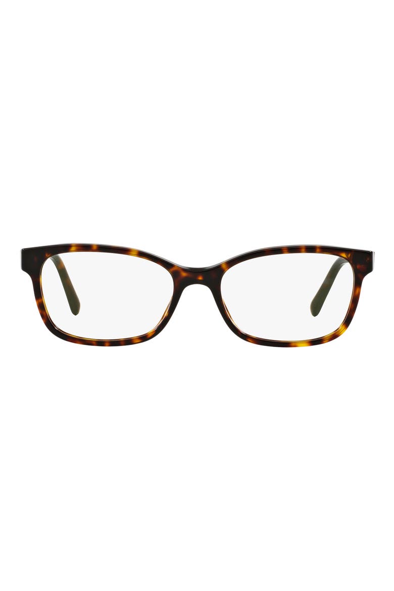 52mm Rectangular Optical Glasses, Main, color, DARK HAVANA