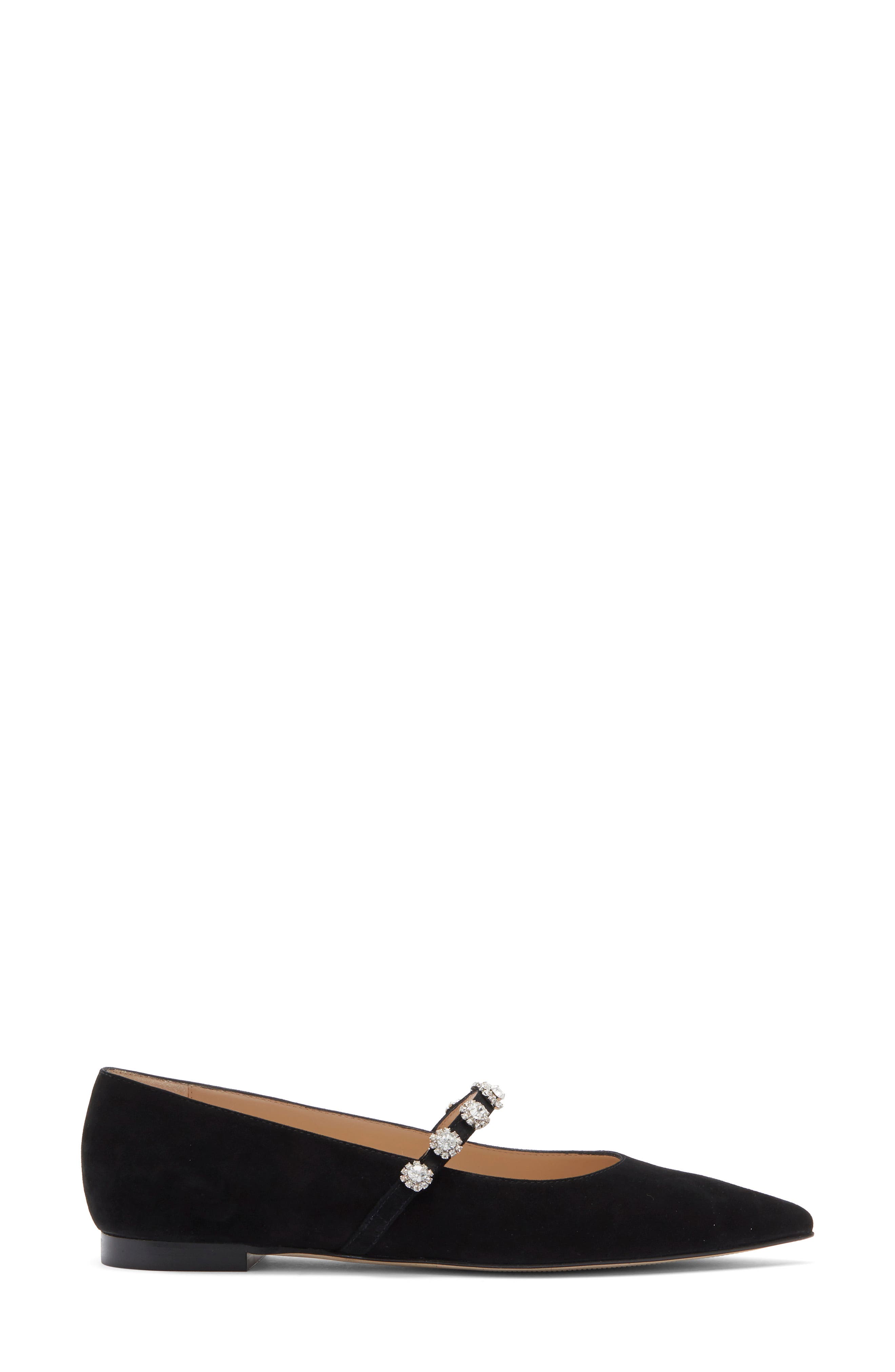 Stuart Weitzman Justina Mary Jane Flat, Alternate, color, Black
