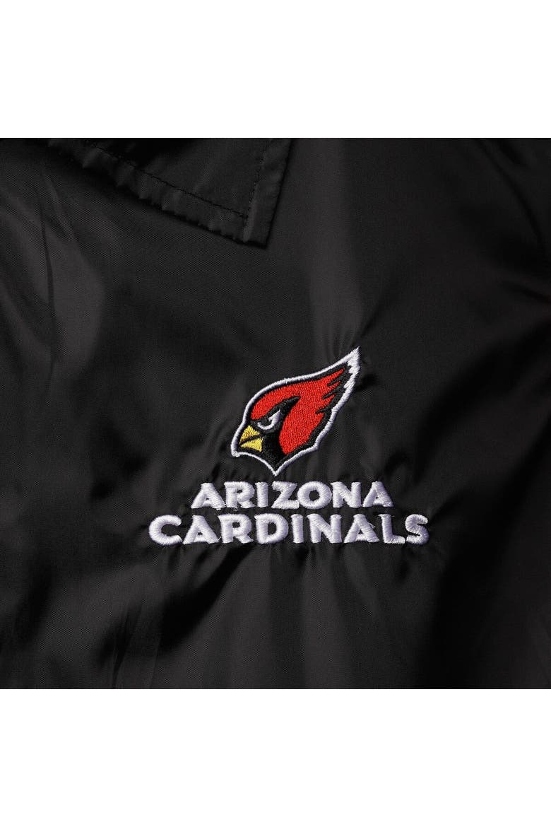 Men's Black Arizona Cardinals Coaches Classic Raglan Full-Snap Windbreaker Jacket, Alternate, color, Black