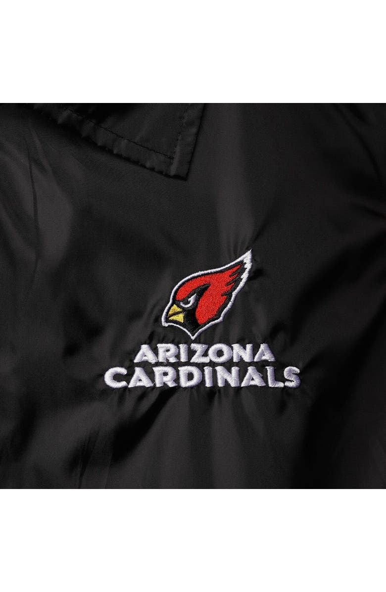 DUNBROOKE Men's Black Arizona Cardinals Coaches Classic Raglan Full-Snap Windbreaker Jacket, Alternate, color, Black