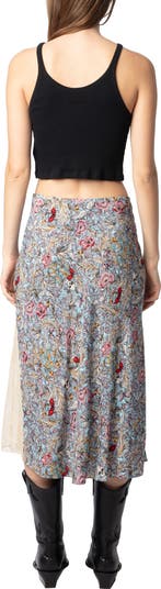 Zadig & Voltaire Jayla British Flowers Lace Inset Midi Skirt