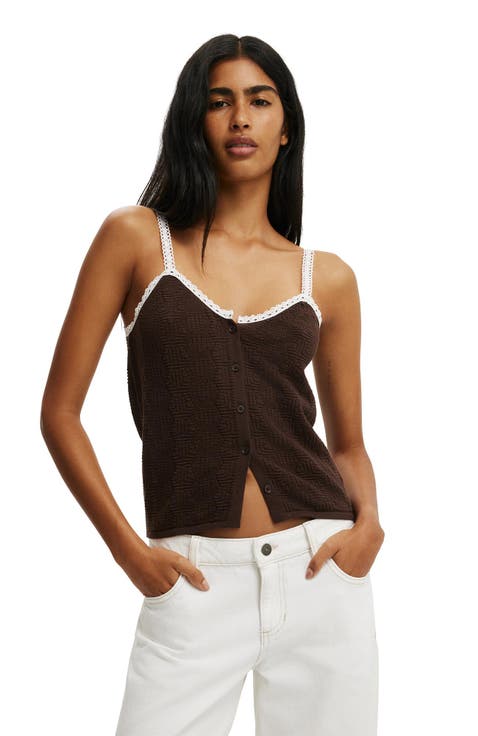 Women's Knit Button Through Cami