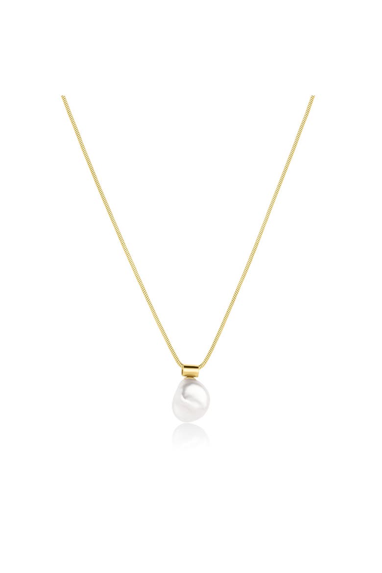 Nathalie Pearl Necklace, Main, color, Gold / White