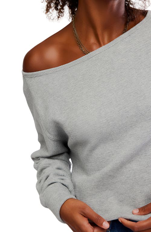 Free People Jess One-shoulder Thermal Top In Gray