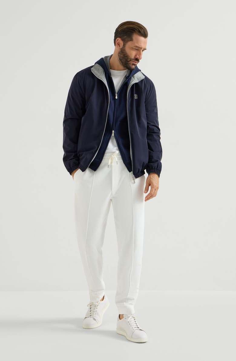 Brunello Cucinelli Trousers with crête, Alternate, color, Off-White