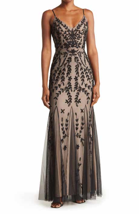 Marina Beaded V-Neck Gown