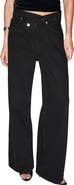 MANGO Asymmetric Button Wide Leg Jeans