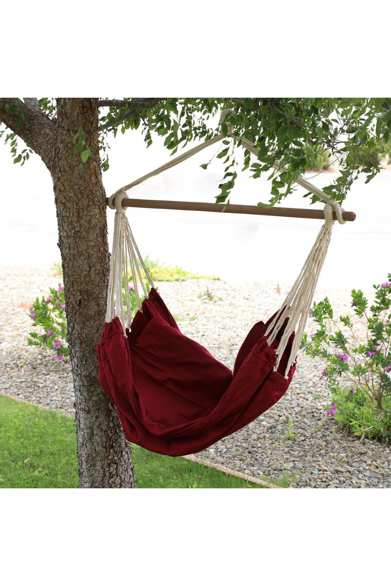 Hanging Hammock Swing Chair for Indoor & Outdoor Use, Alternate, color, Red