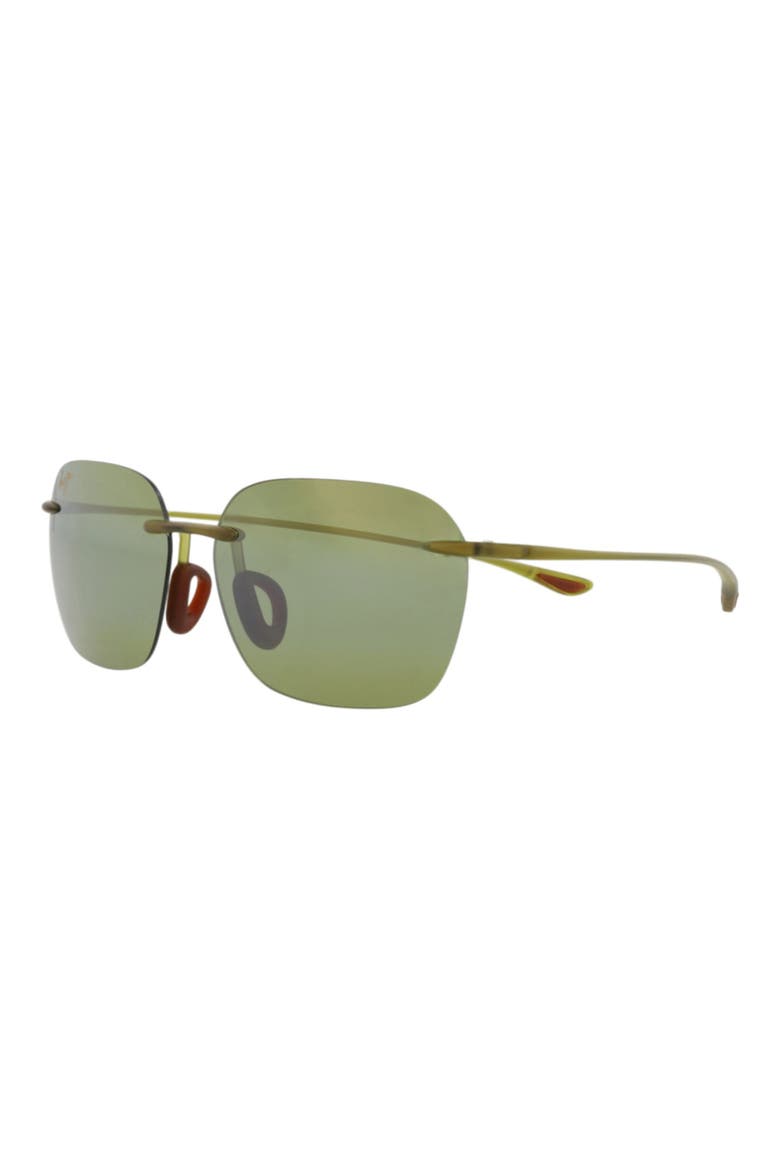 50mm Polarized Bi-Gradient Square Sunglasses, Alternate, color, OLIVE OLIVE GREEN