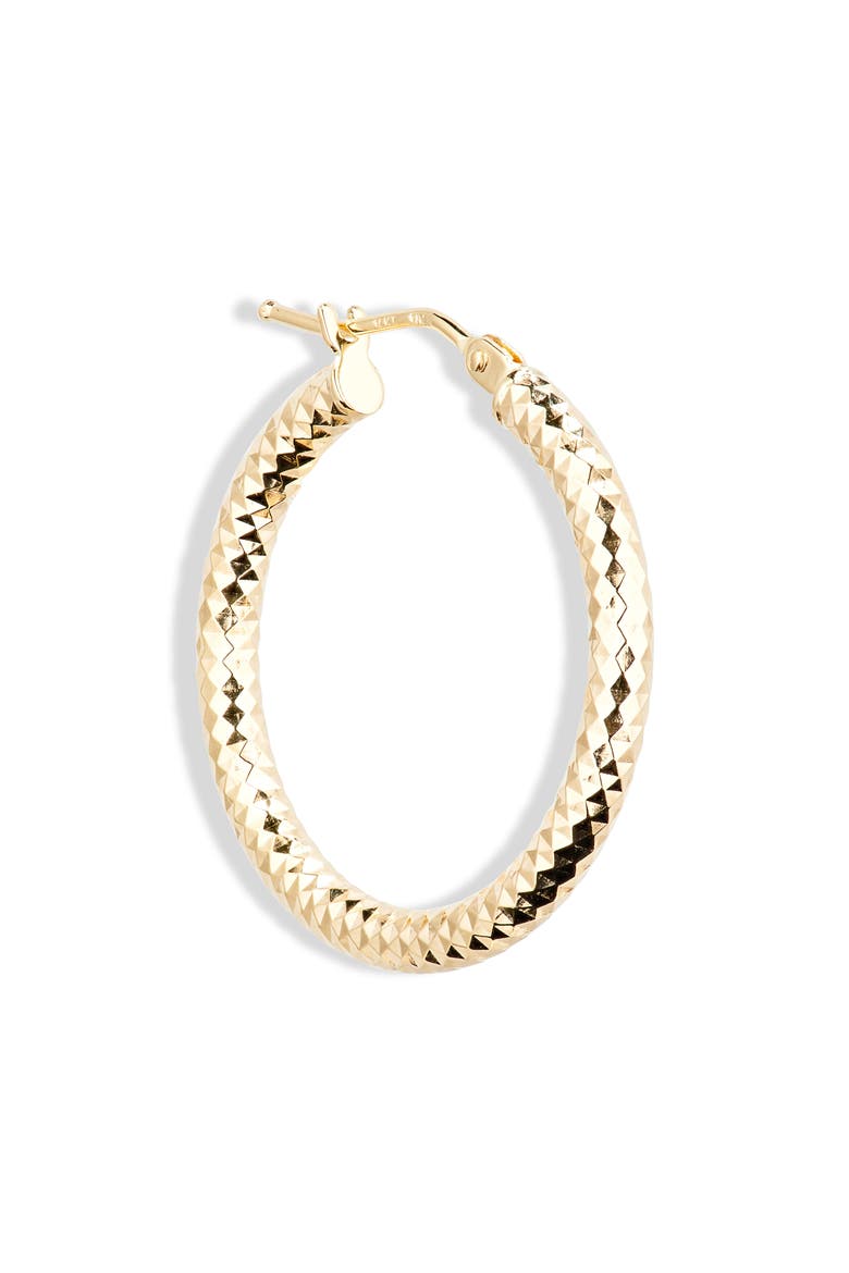 14K Gold Diamond Cut Hoop Earrings (Nordstrom Exclusive), Alternate, color, 14K YELLOW GOLD