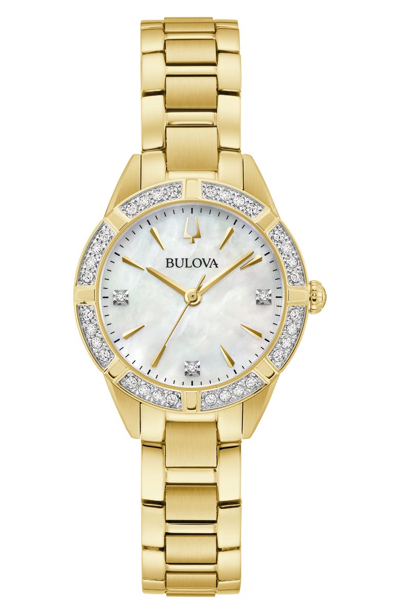 BULOVA Sutton Mother-of-Pearl & Diamond Bracelet Watch, 28mm, Main, color, 