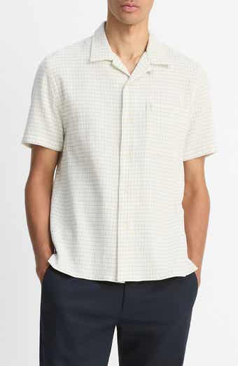 Provence Check Cotton Seersucker Camp Shirt