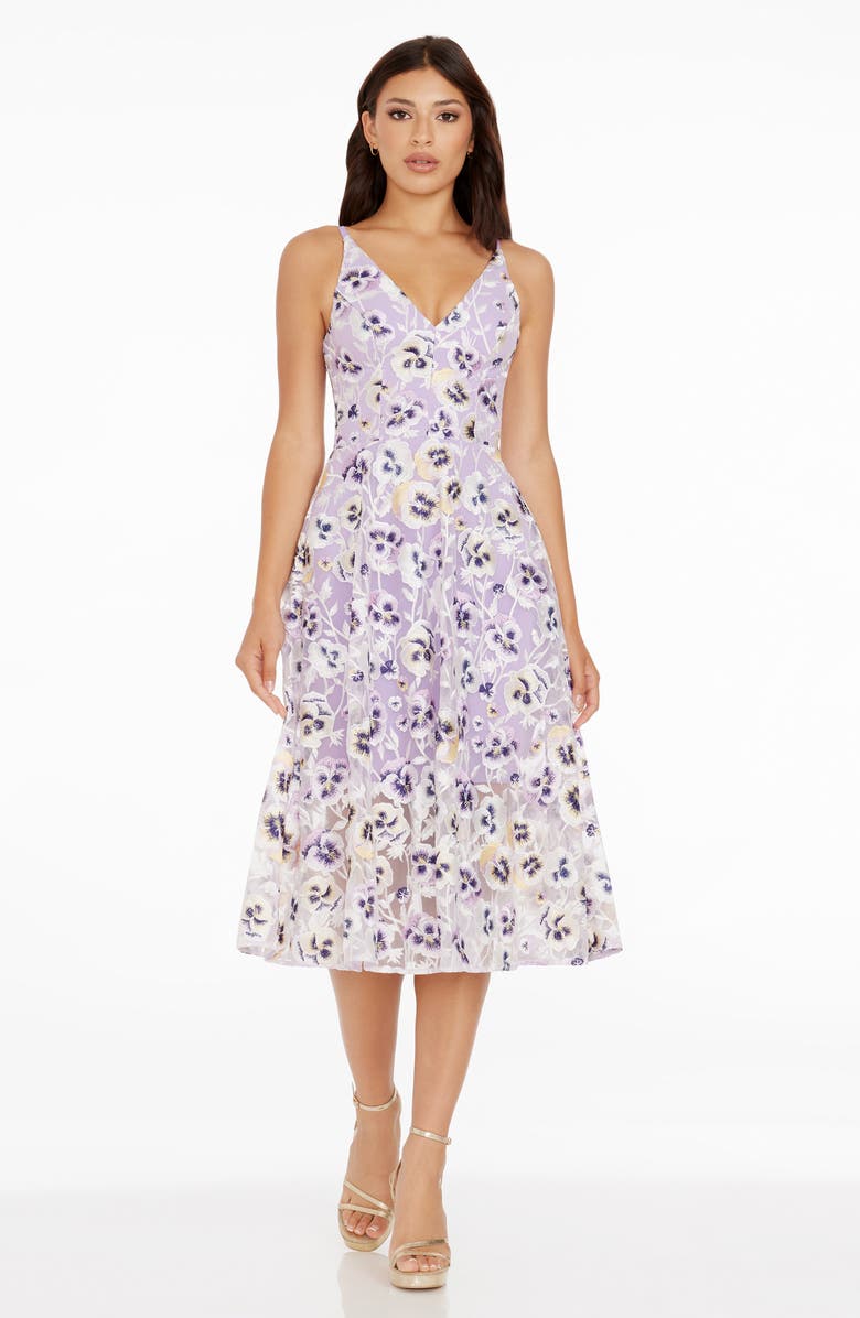 Dress the Population Blair Cocktail Dress, Alternate, color, Lavender Multi