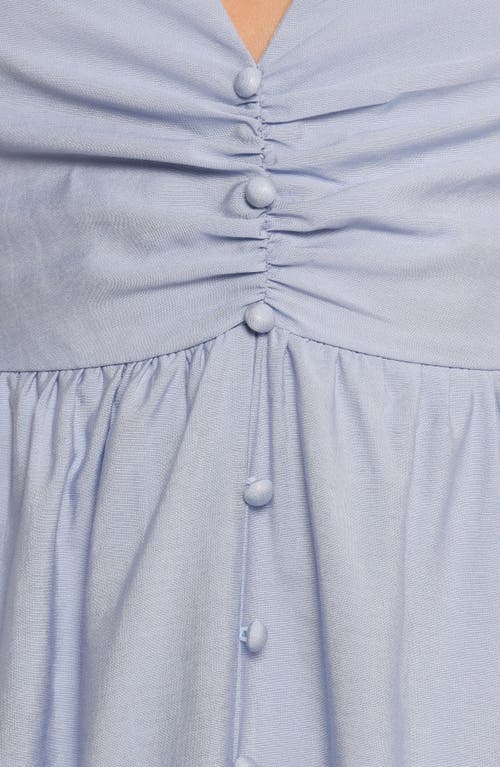 Petal And Pup Petal & Pup Charley Puff Sleeve Poplin Midi Dress In Blue