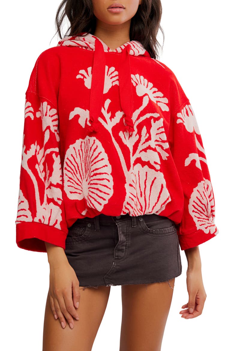 Shell Bay Hoodie, Main, color, CHERRY COMBO