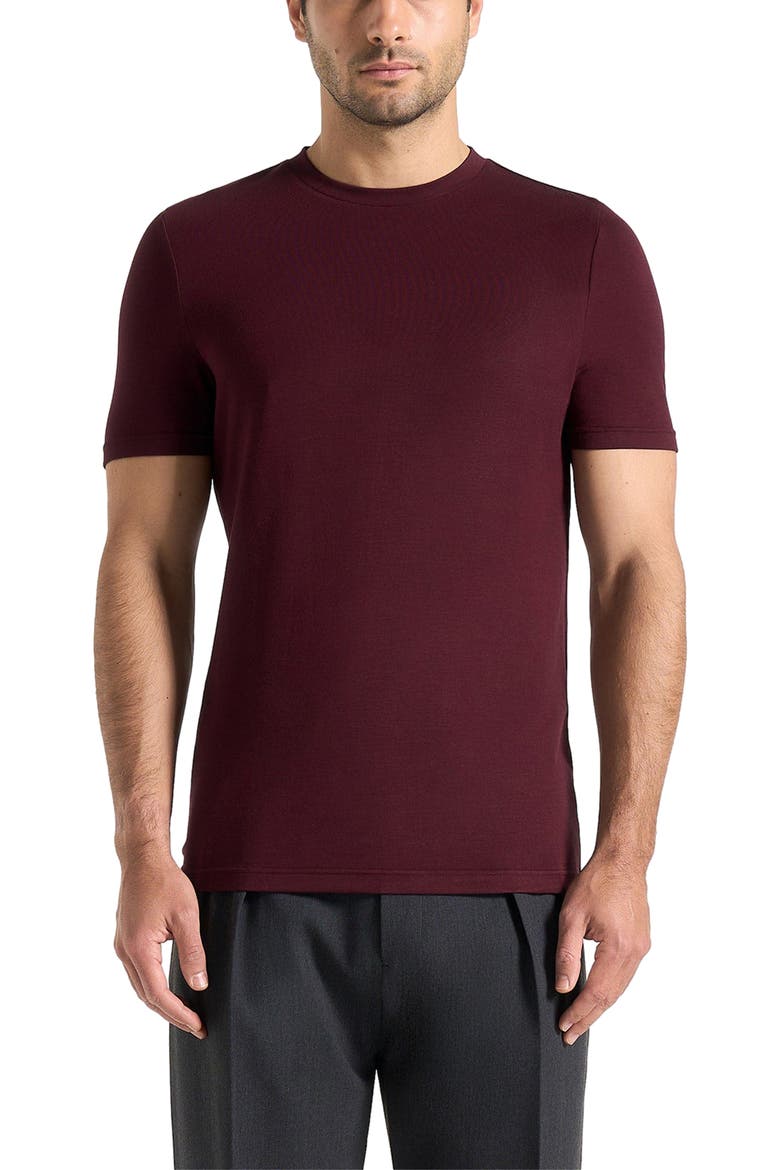 Fitted Luxe T-Shirt, Alternate, color, Wine Red
