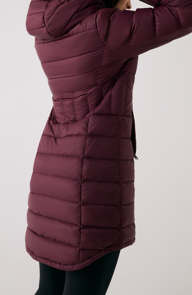 Lole Claudia Hooded Packable Down Jacket, Alternate, color, Dark Cherry