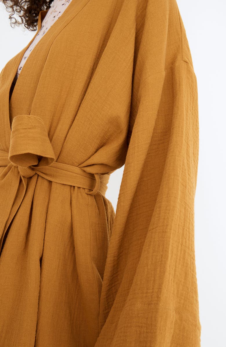 Madewell Double Gauze Cotton Robe, Alternate, color, Antique Gold
