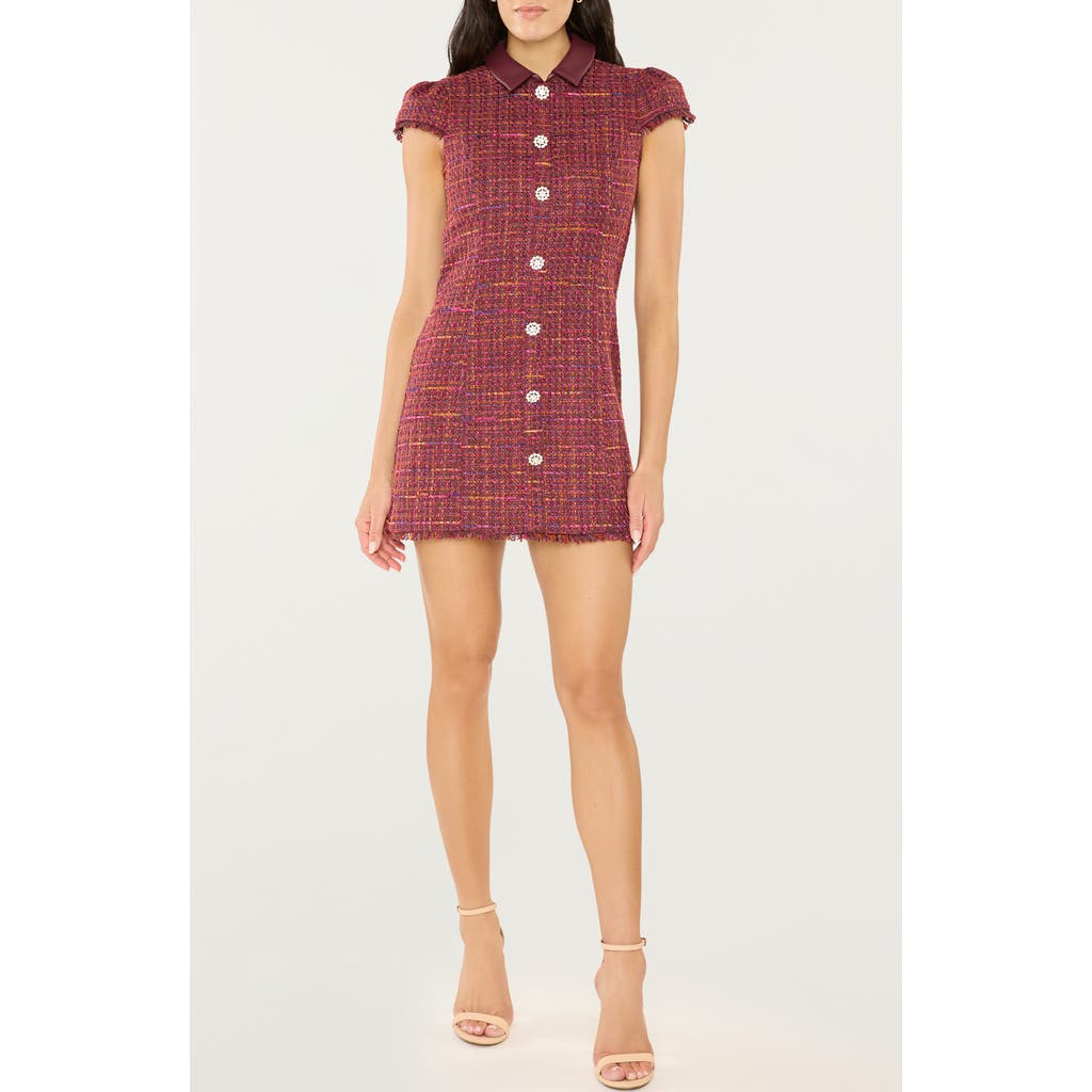 Likely Riello Fringe Tweed Minidress In Multi