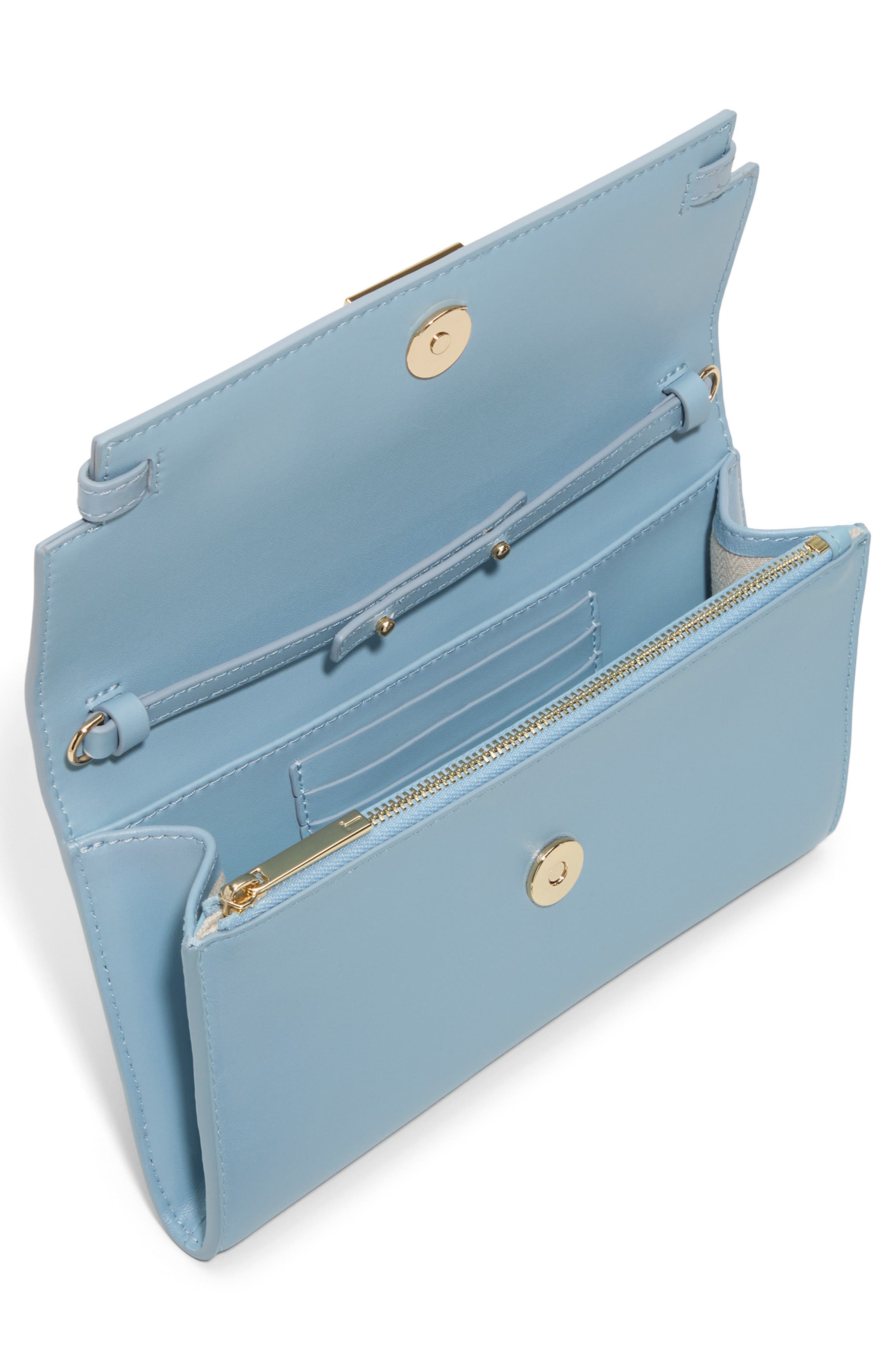 Ted Baker Jean Wallet on a Chain, Alternate, color, Slate Blue