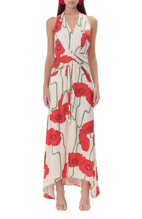 ADELYN RAE ADELYN RAE ROSALYN ABSTRACT ROSE PRINT MAXI DRESS