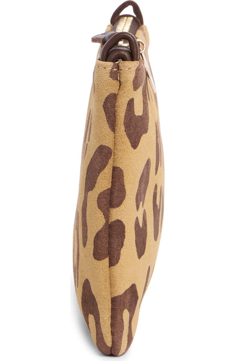 Clare V. Pablo Suede Feline Print Clutch, Alternate, color, Lark/ Brown