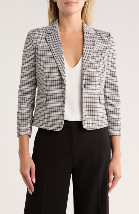 Micro Houndstooth Blazer